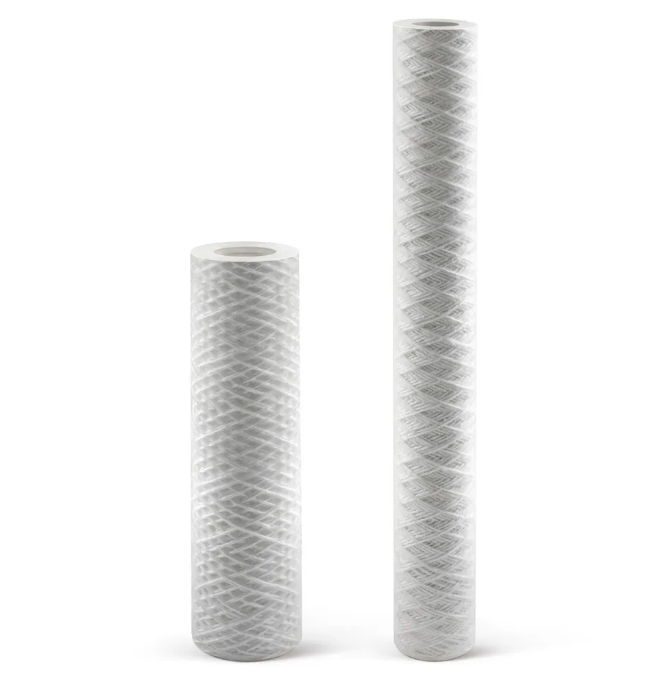 Elemento filtrante a filo avvolto per solventi chimici e prodotti petroliferi